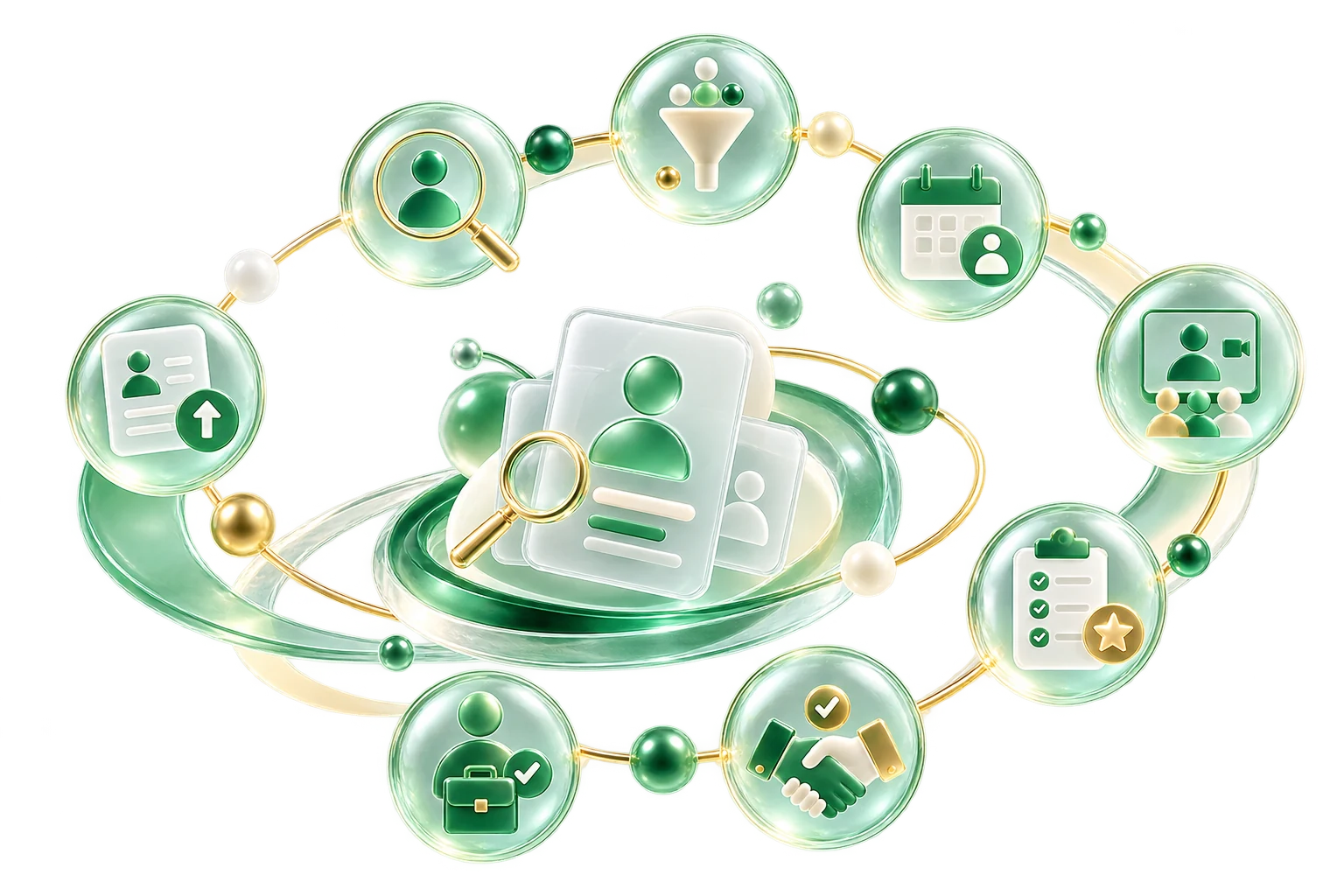 Glass 3D recruitment workflow from sourcing to joining